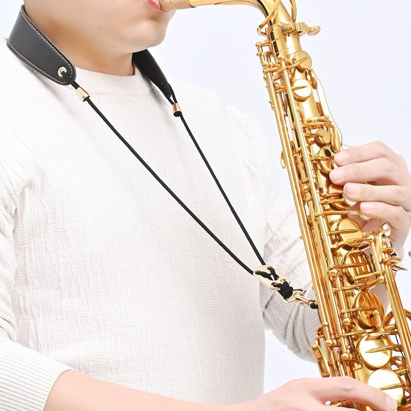 Dowite Adjustable Saxophone Neck Strap - Premium Leather for Comfortable Alto/Tenor Sax Play - Image 1